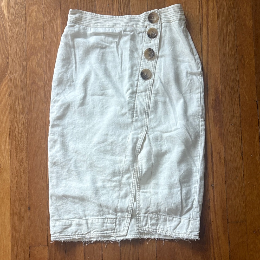 Anthropologie Maeve off white midi skirt